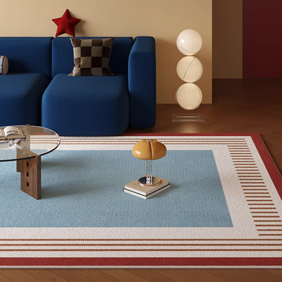 Skybound Stripe Rug - Blue & Red