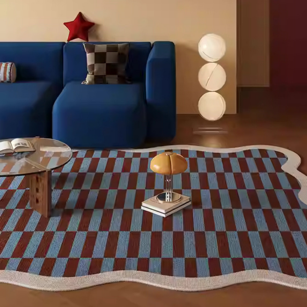 Wobble Edge Checkered Rug