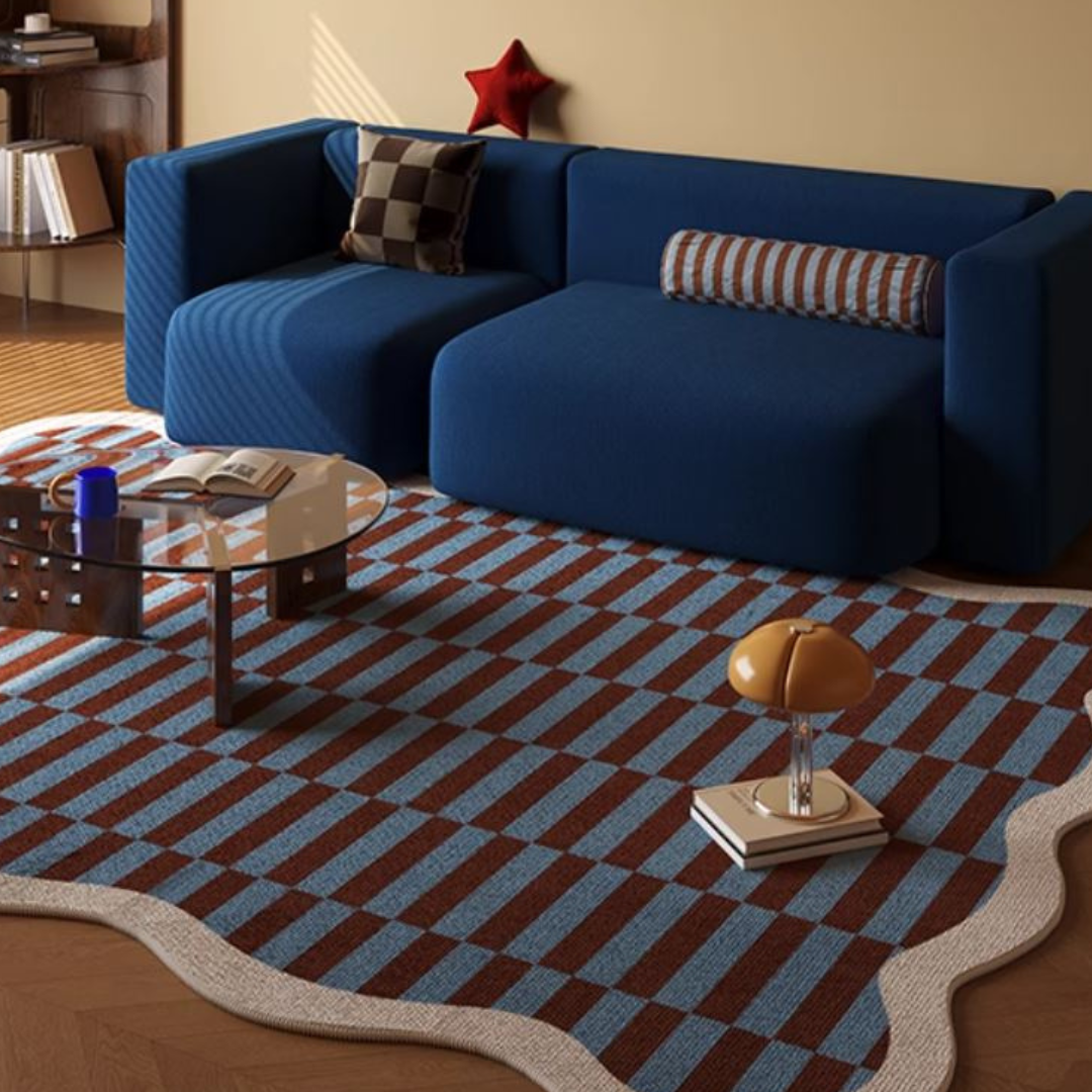 Wobble Edge Checkered Rug